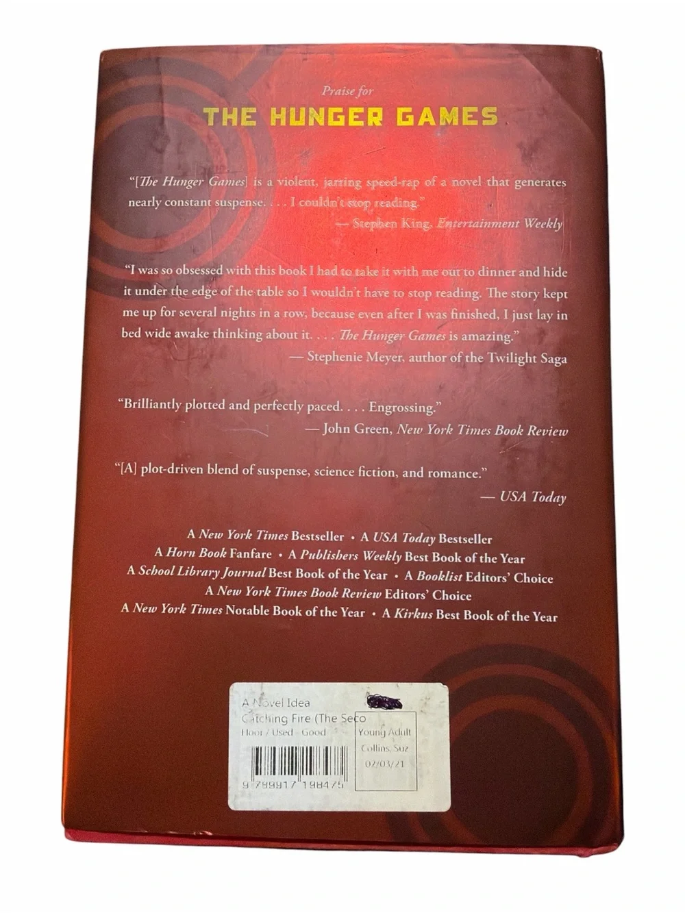 Catching Fire Hardcover by Suzanne Collins Hunger Games Book 2
